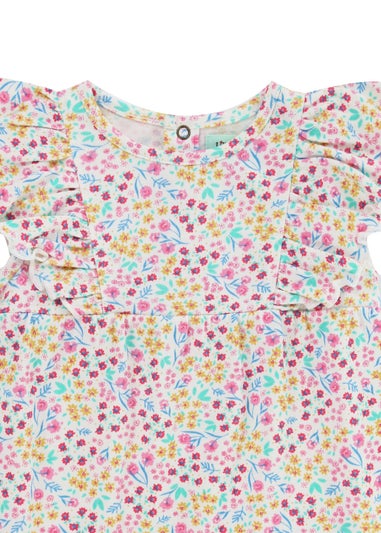 Lilly & Sid Pink Mini Floral Print Dress & Legging Set (0 -  24 Months)