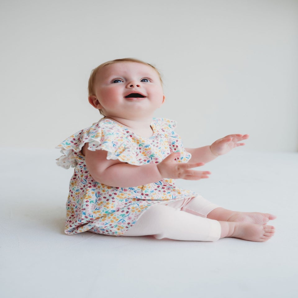 Lilly & Sid Pink Mini Floral Print Dress & Legging Set (0 - 24 Months)