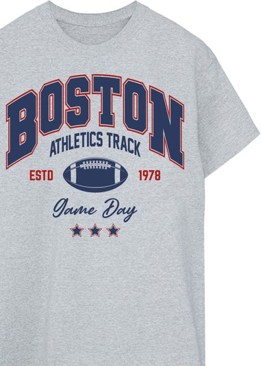 Brands In Boston Athletics Track Grey T Shirt