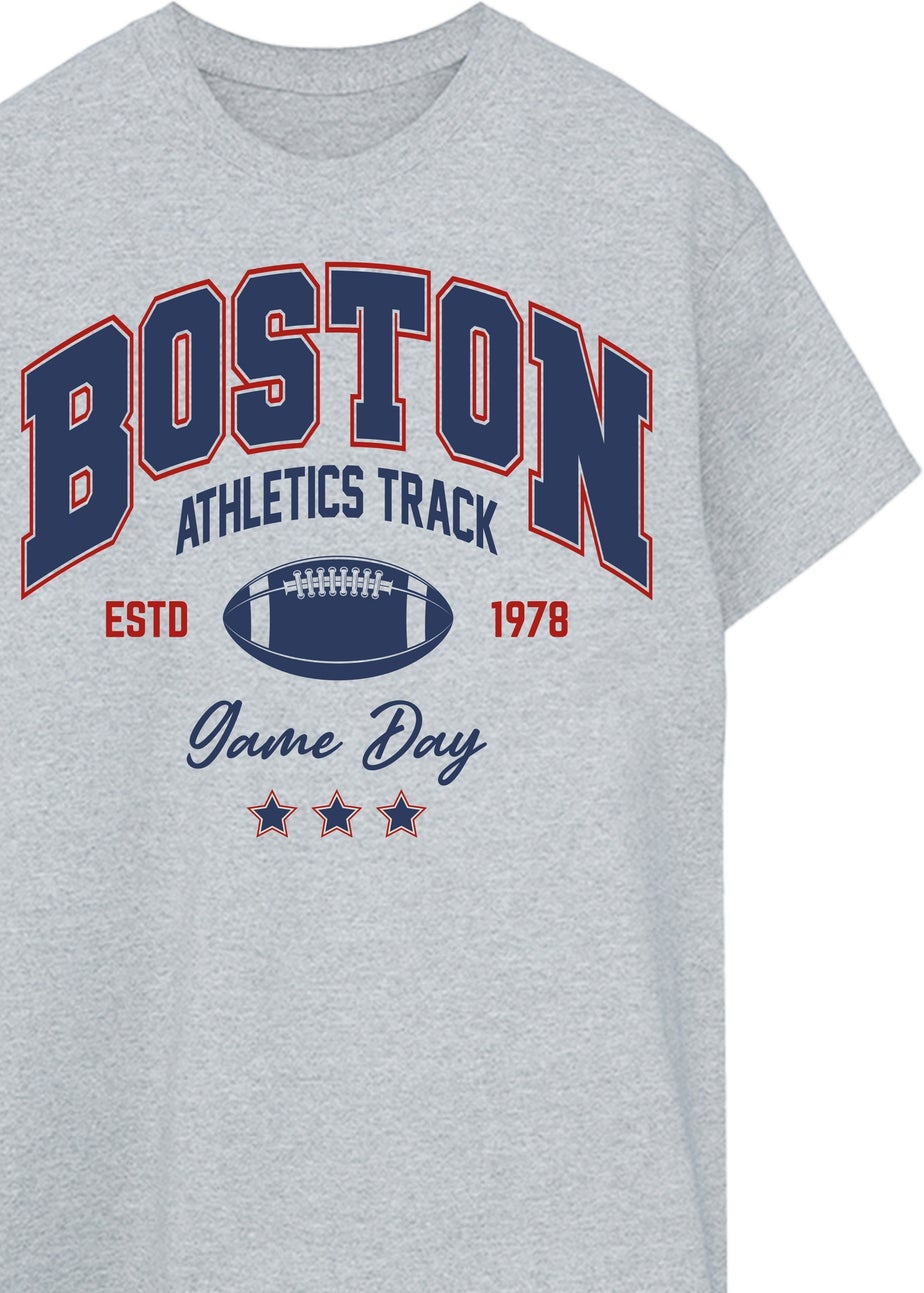 Brands In Boston Athletics Track Grey T Shirt