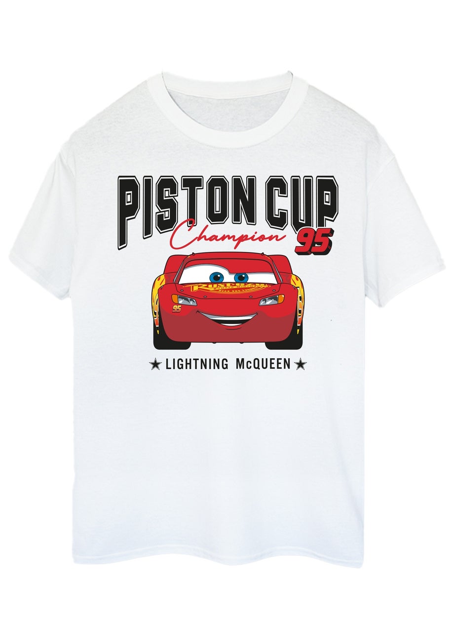 Disney Cars Lightning McQueen Piston Cup White T Shirt