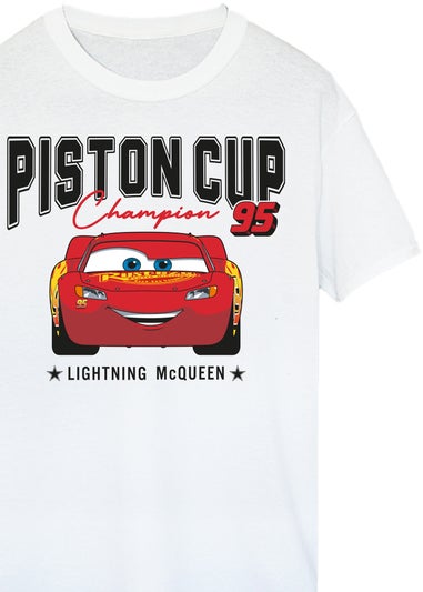 Disney Cars Lightning McQueen Piston Cup White T Shirt
