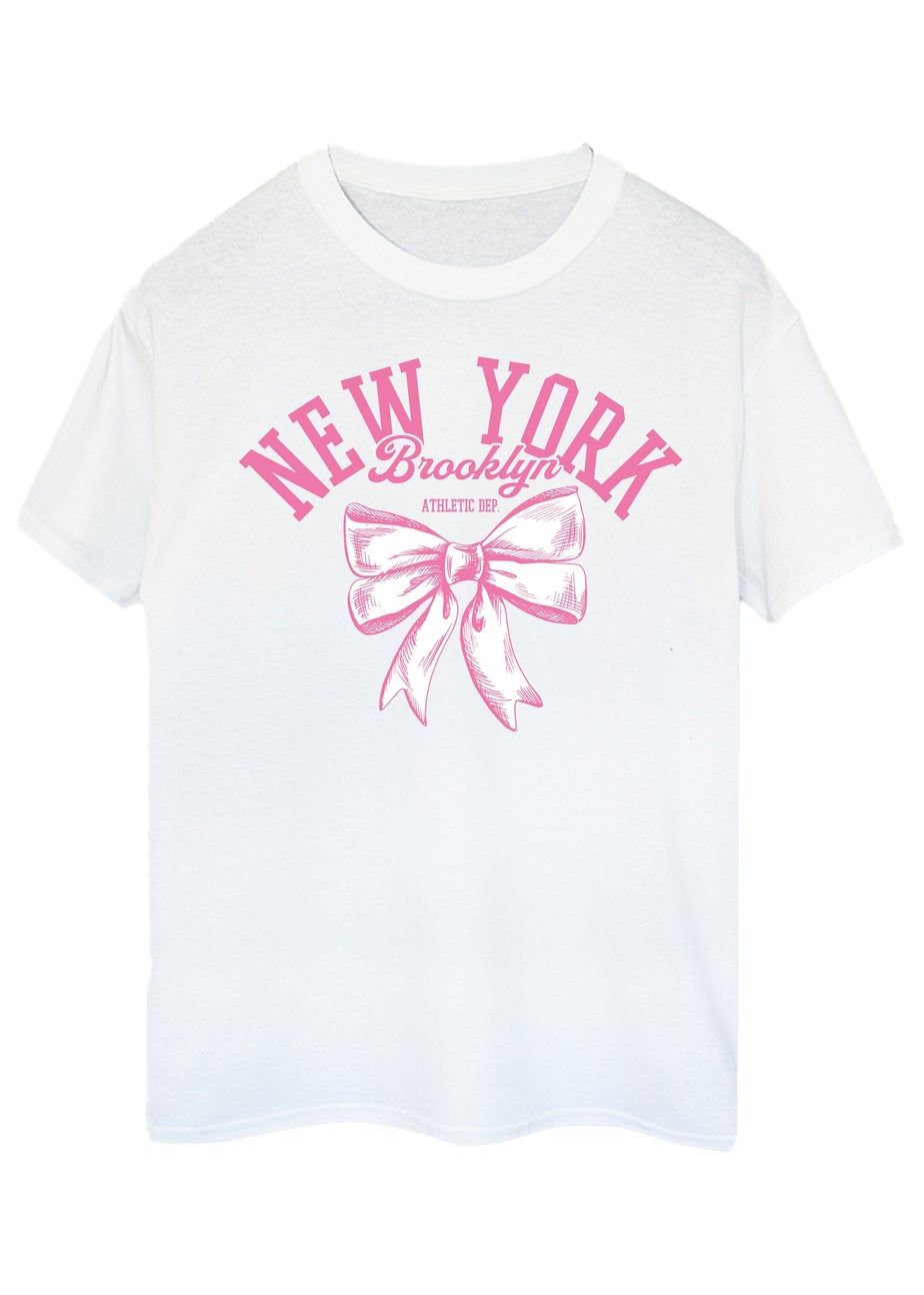 Brands In New York Brooklyn Bow White Boyfriend Fit T Shirt