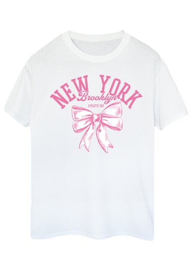 Brands In New York Brooklyn Bow White Boyfriend Fit T Shirt
