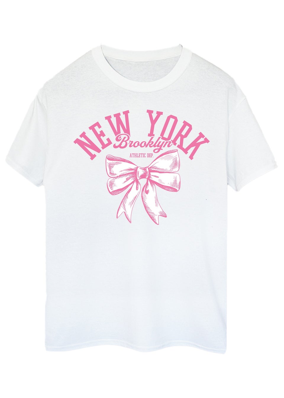 Brands In New York Brooklyn Bow White Boyfriend Fit T Shirt