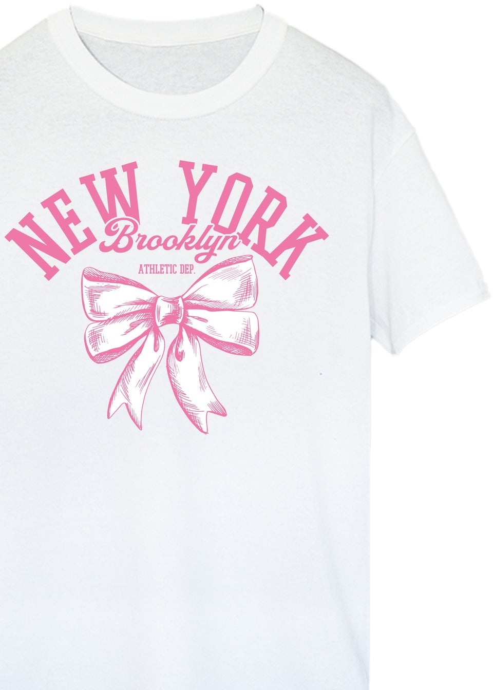 Brands In New York Brooklyn Bow White Boyfriend Fit T Shirt