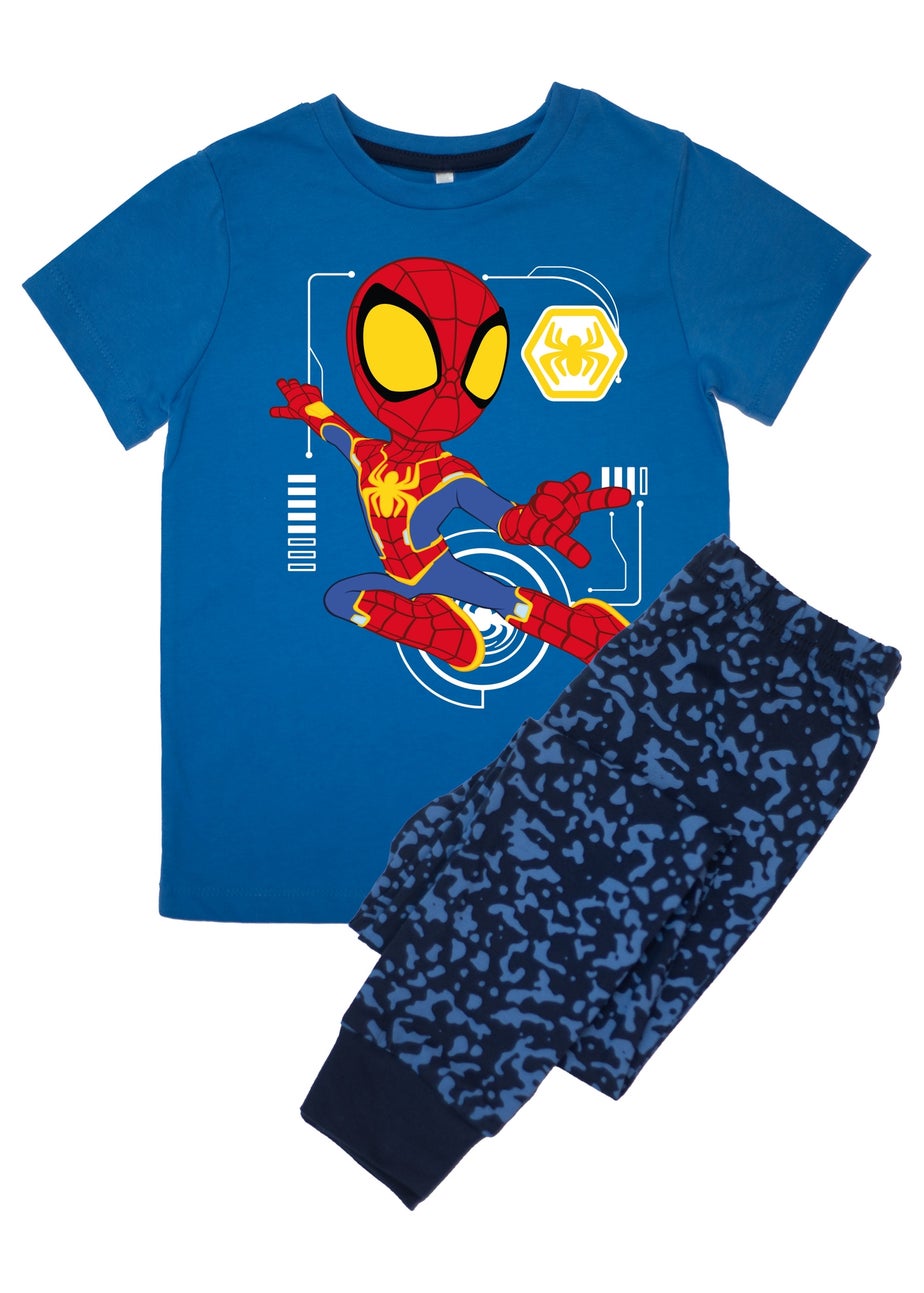 Marvel Spider Man Logo Boys Blue Pyjamas (3-8 Years)