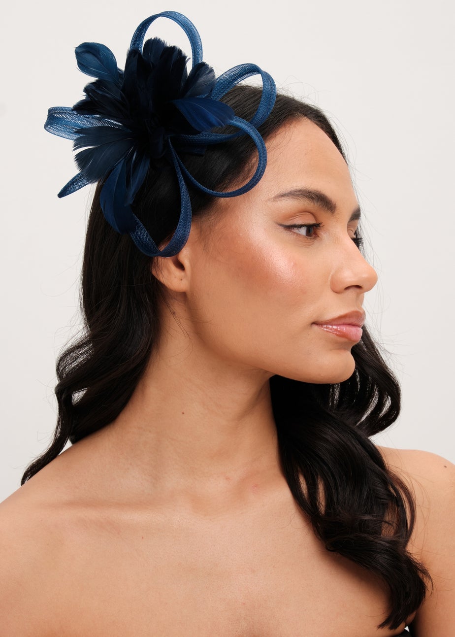Jon Richard Navy Floral Clip Fascinator