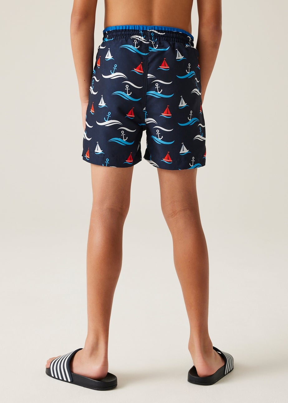 Regatta Navy Boat Kids Skander III Swim Shorts (3- 16 Yrs)