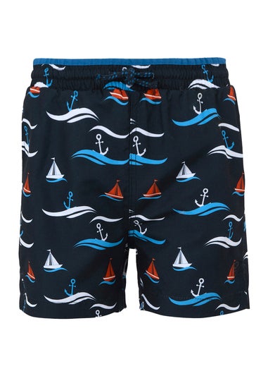 Regatta Navy Boat Kids Skander III Swim Shorts (3- 16 Yrs)