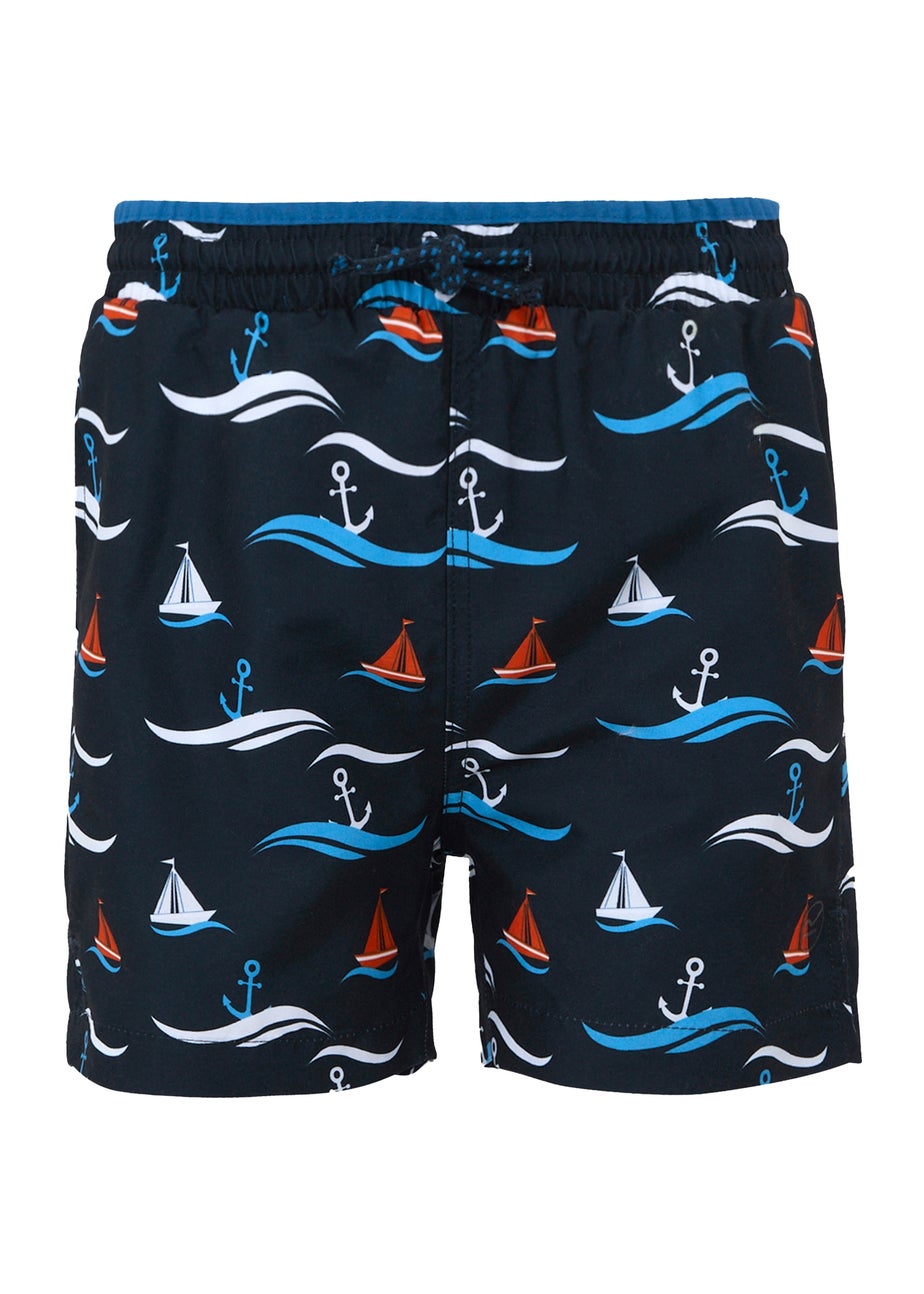 Regatta Navy Boat Kids Skander III Swim Shorts (3- 16 Yrs)