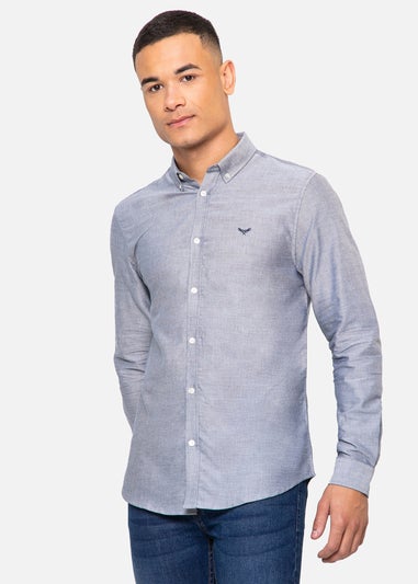 Threadbare Light Blue Oxford Cotton Slim Fit Long Sleeve Shirt