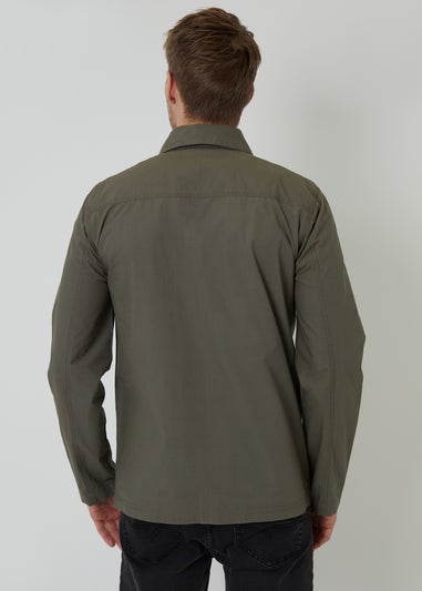 Threadbare Khaki Cotton Poplin Lightweight Collared Jacket