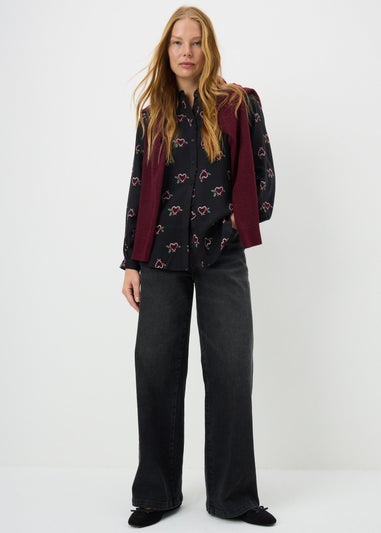 Black Print Christmas Shirt