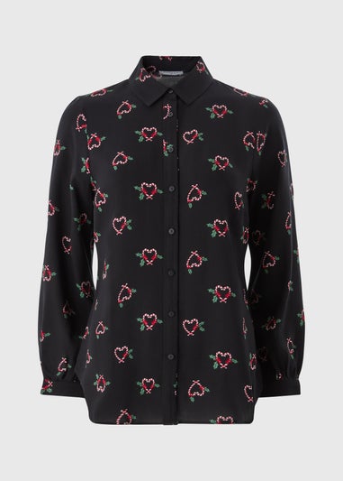 Black Print Christmas Shirt