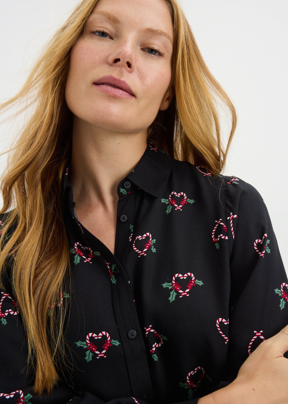 Black Print Christmas Shirt