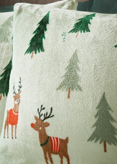 Green Reindeer Fleece Duvet Set
