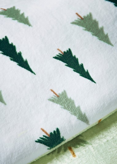 Green Reindeer Fleece Duvet Set