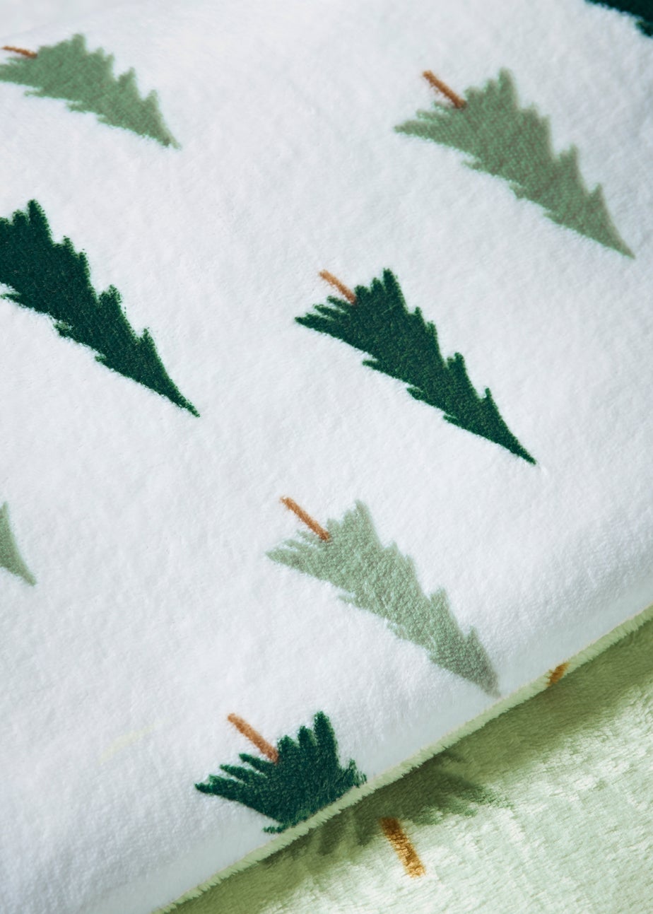 Green Reindeer Fleece Duvet Set