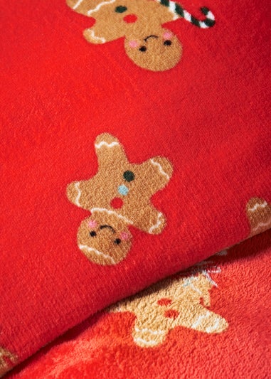 Red Gingerbread Fleece Duvet Set