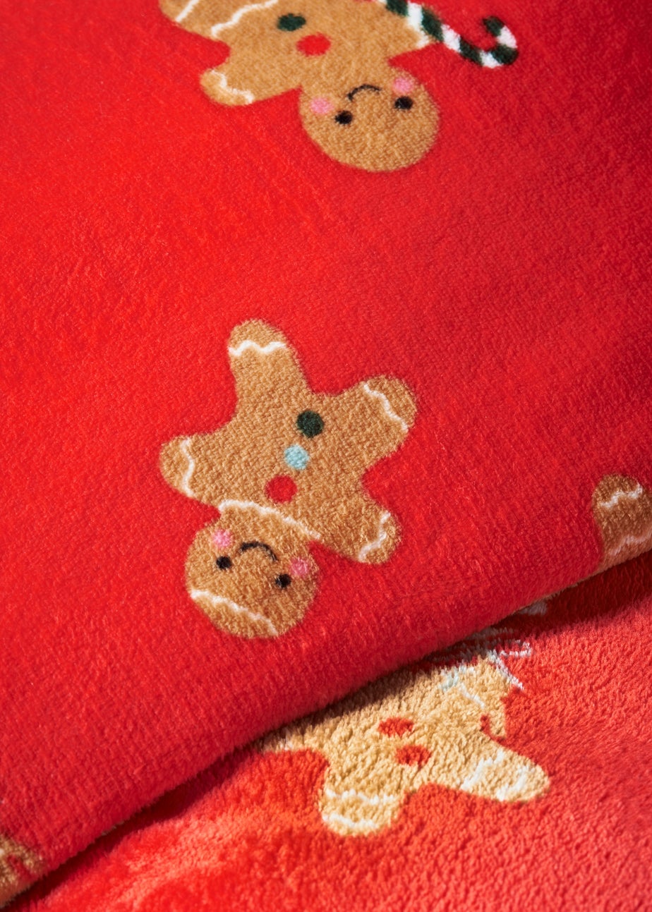 Red Gingerbread Fleece Duvet Set