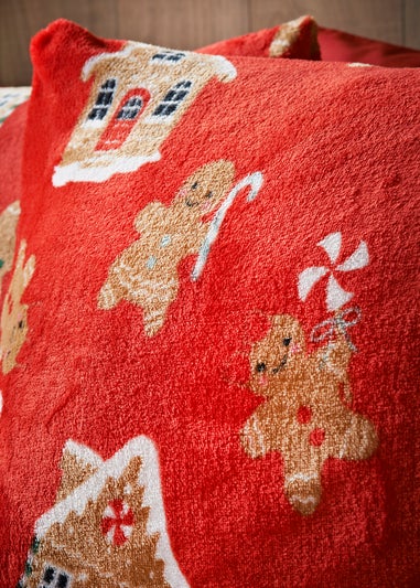 Red Gingerbread Fleece Duvet Set