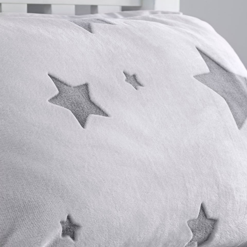 Star Grey Fleece Duvet Set