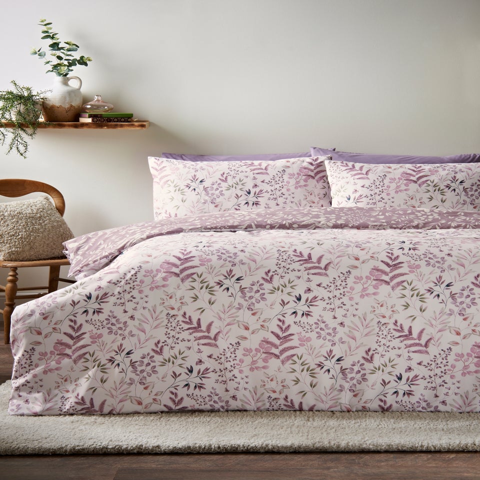 Purple Leaves Duvet Set