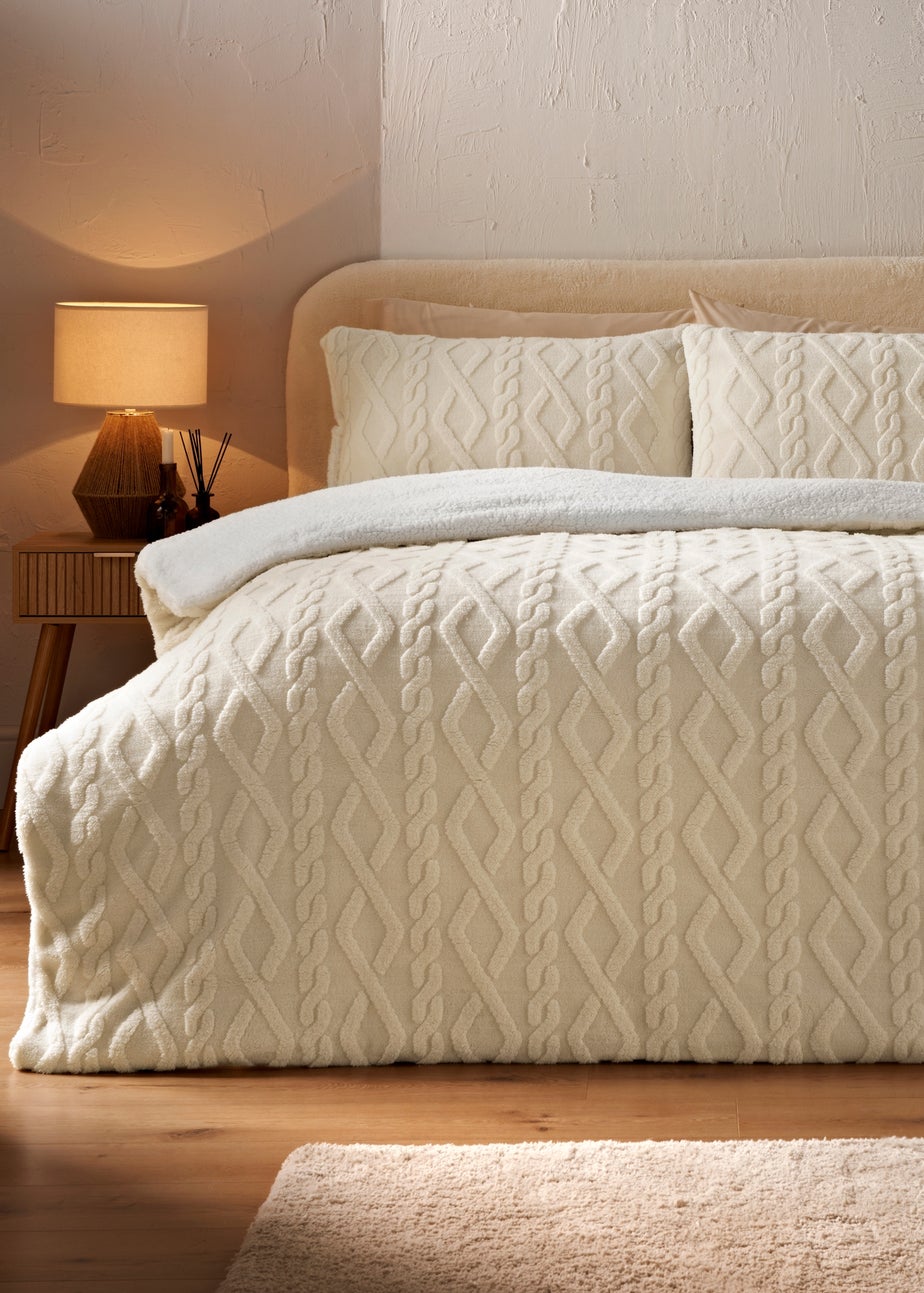 Cream Cable Knit Duvet Set