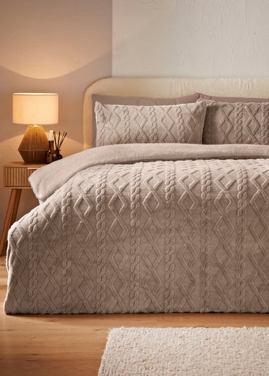 Natural Cable Knit Duvet Set