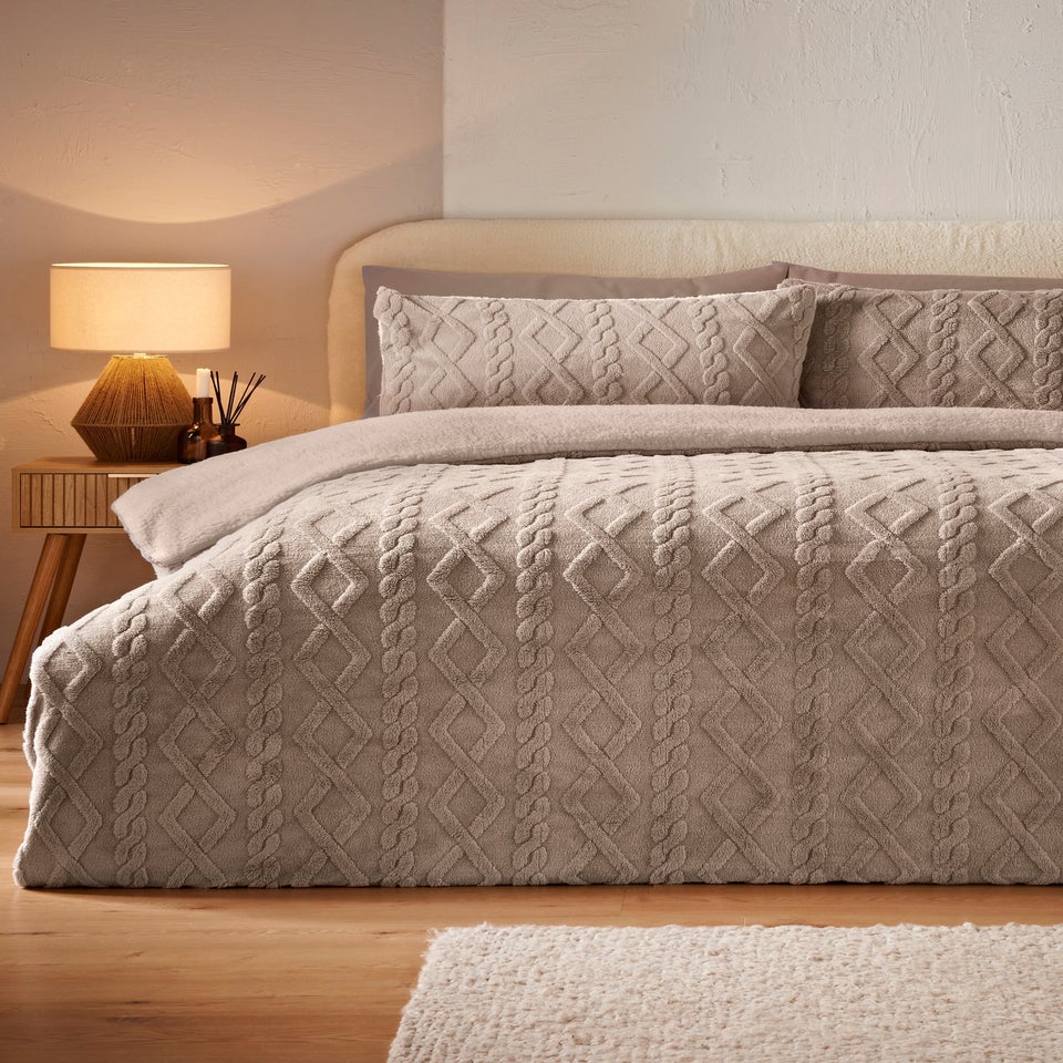 Natural Cable Knit Duvet Set
