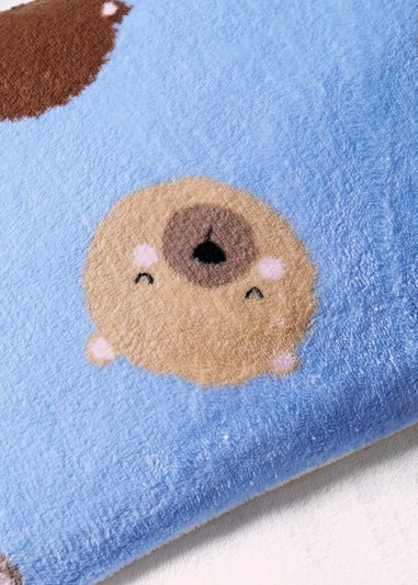 Multicolour Cosy Bear Print Fleece Duvet Set