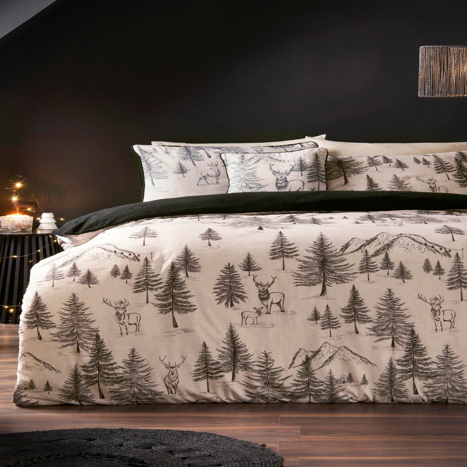 Black & Cream Winter Tree Duvet Set