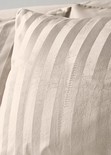Beige Velvet Stripe Duvet Set