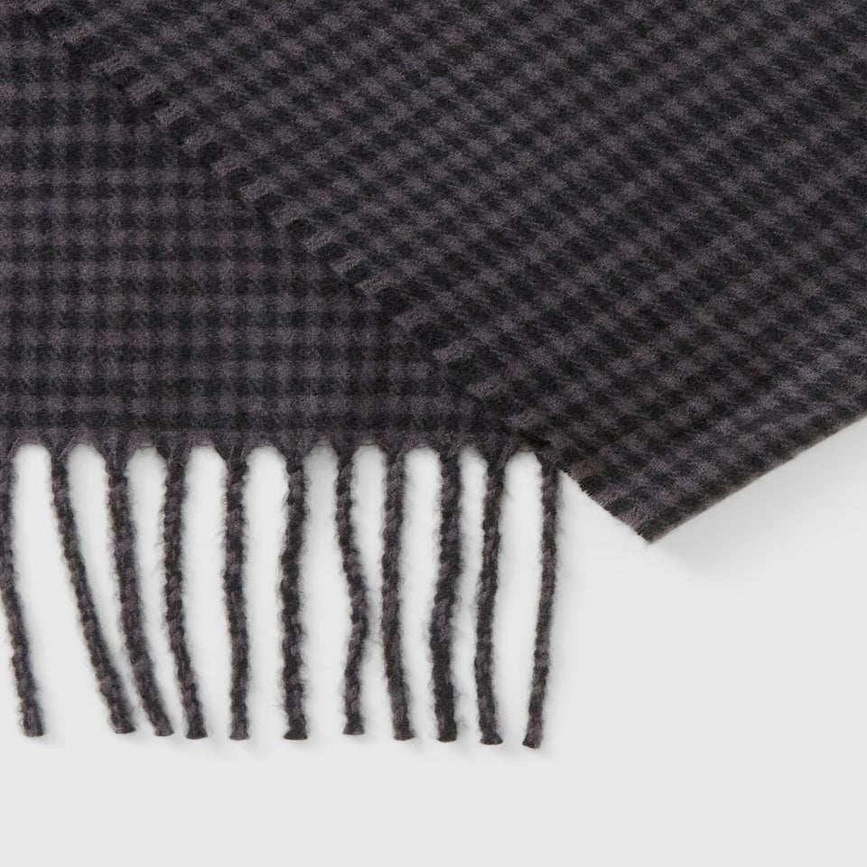 Black Dogstooth Check Scarf