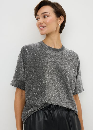 Grey Heat Seal Boxy T-Shirt