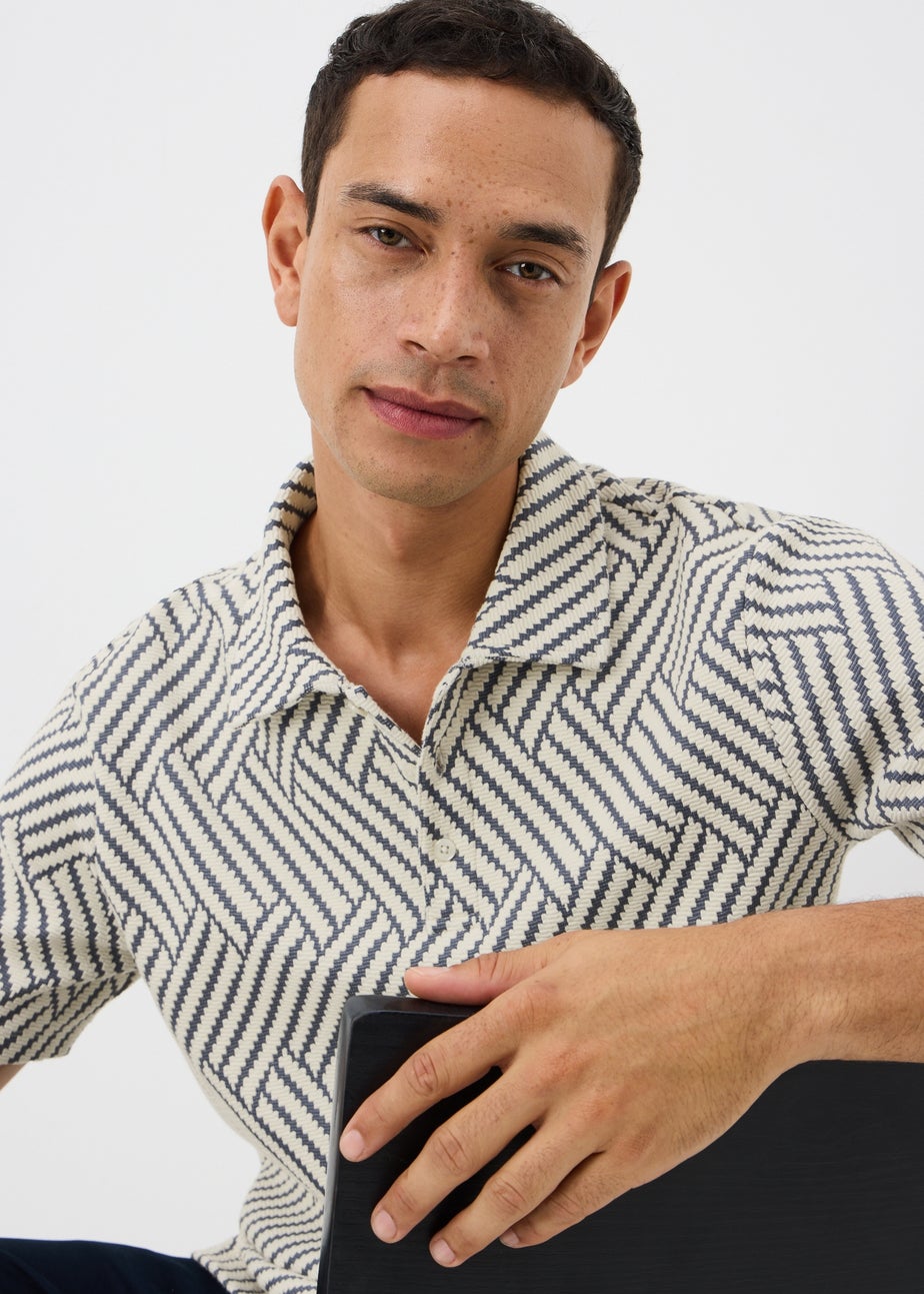 Blue Chevron Smart Polo Shirt