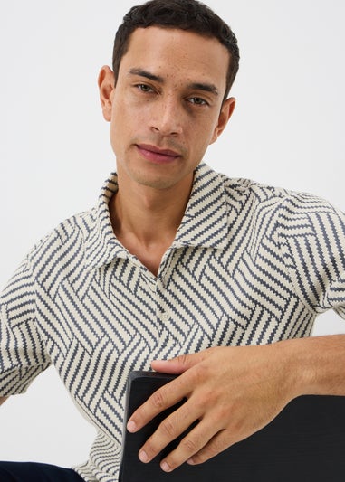 Blue Chevron Smart Polo Shirt