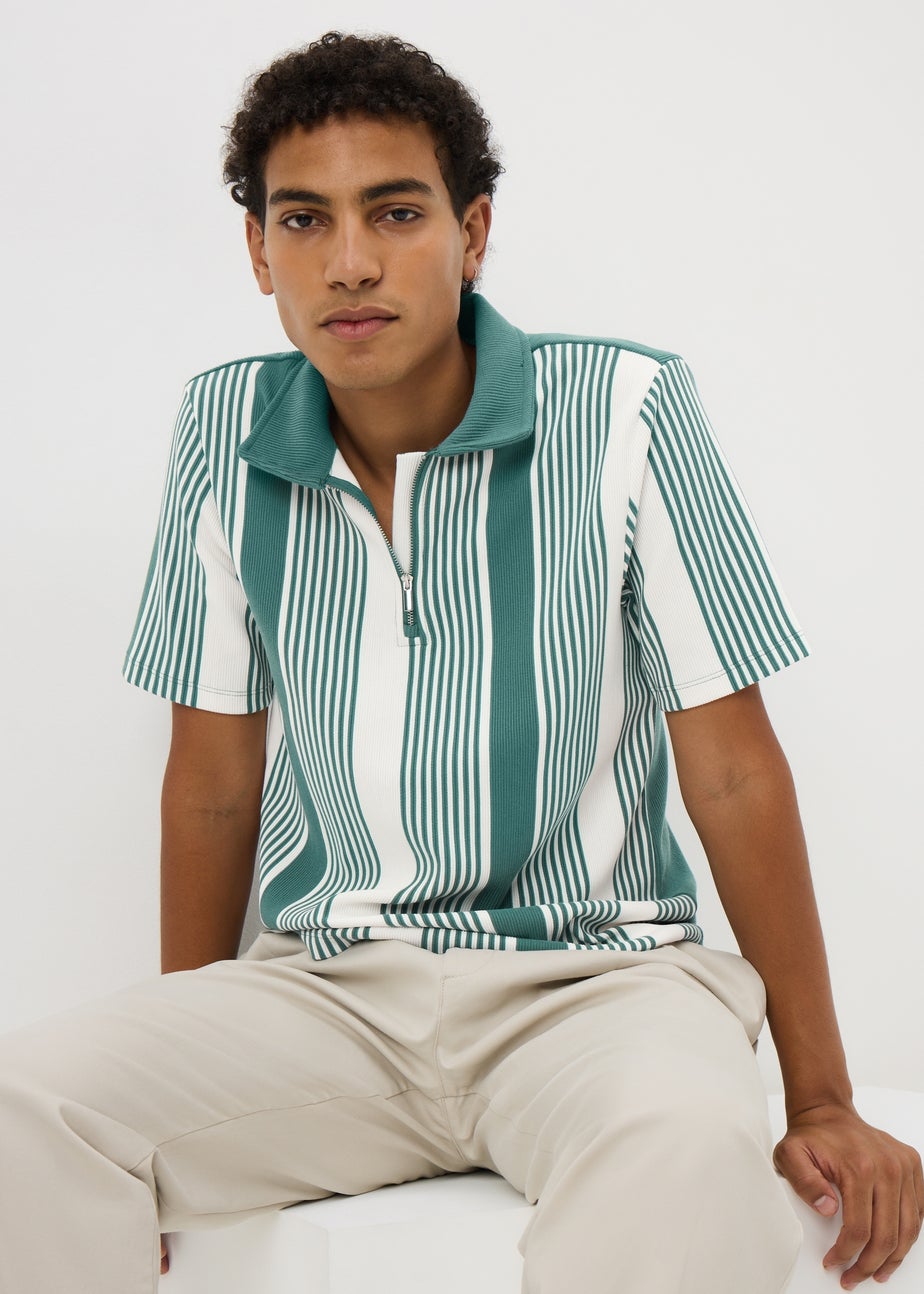 Green Striped Polo Shirt