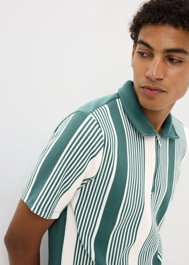 Green Striped Polo Shirt