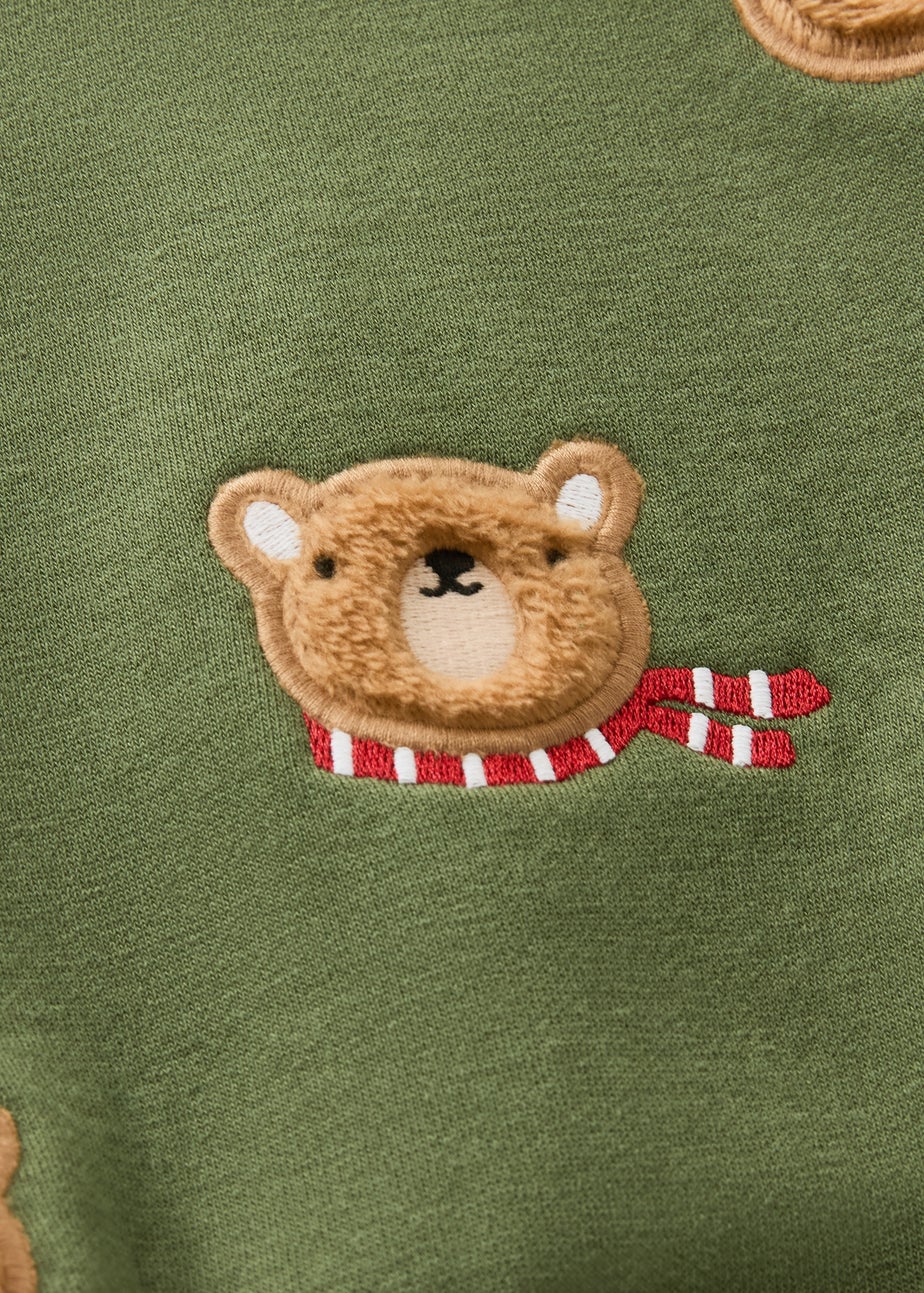 Baby Green 3D Bear Sweatshirt & Jogging Bottom Set (Newborn-23mths)