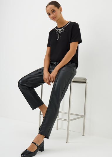 Black Sparkle Bow T-Shirt