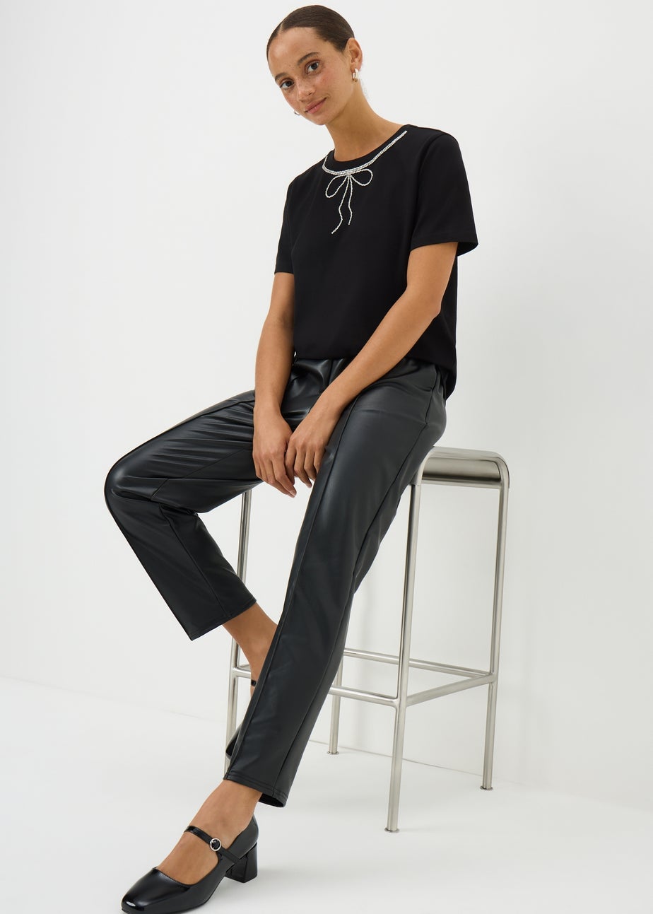 Black Sparkle Bow T-Shirt