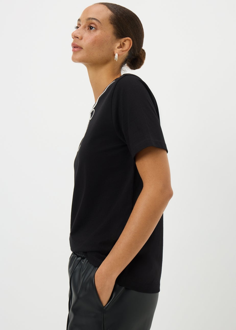 Black Sparkle Bow T-Shirt