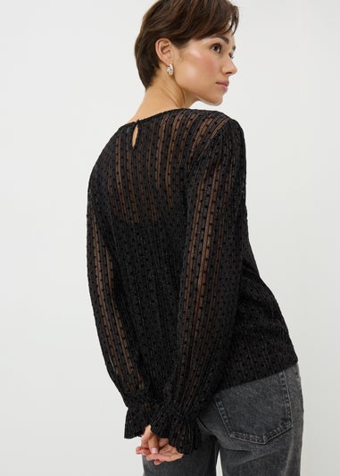 Black Spot Plisse Top