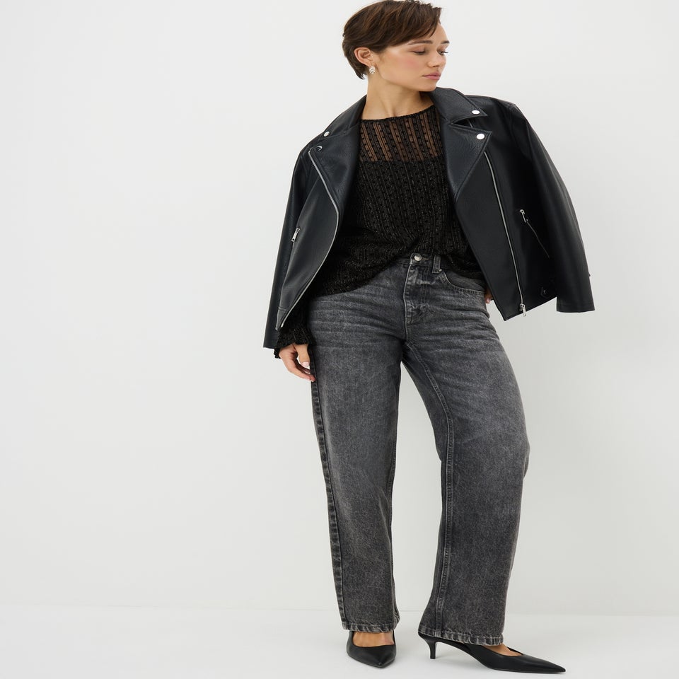 Black Spot Plisse Top