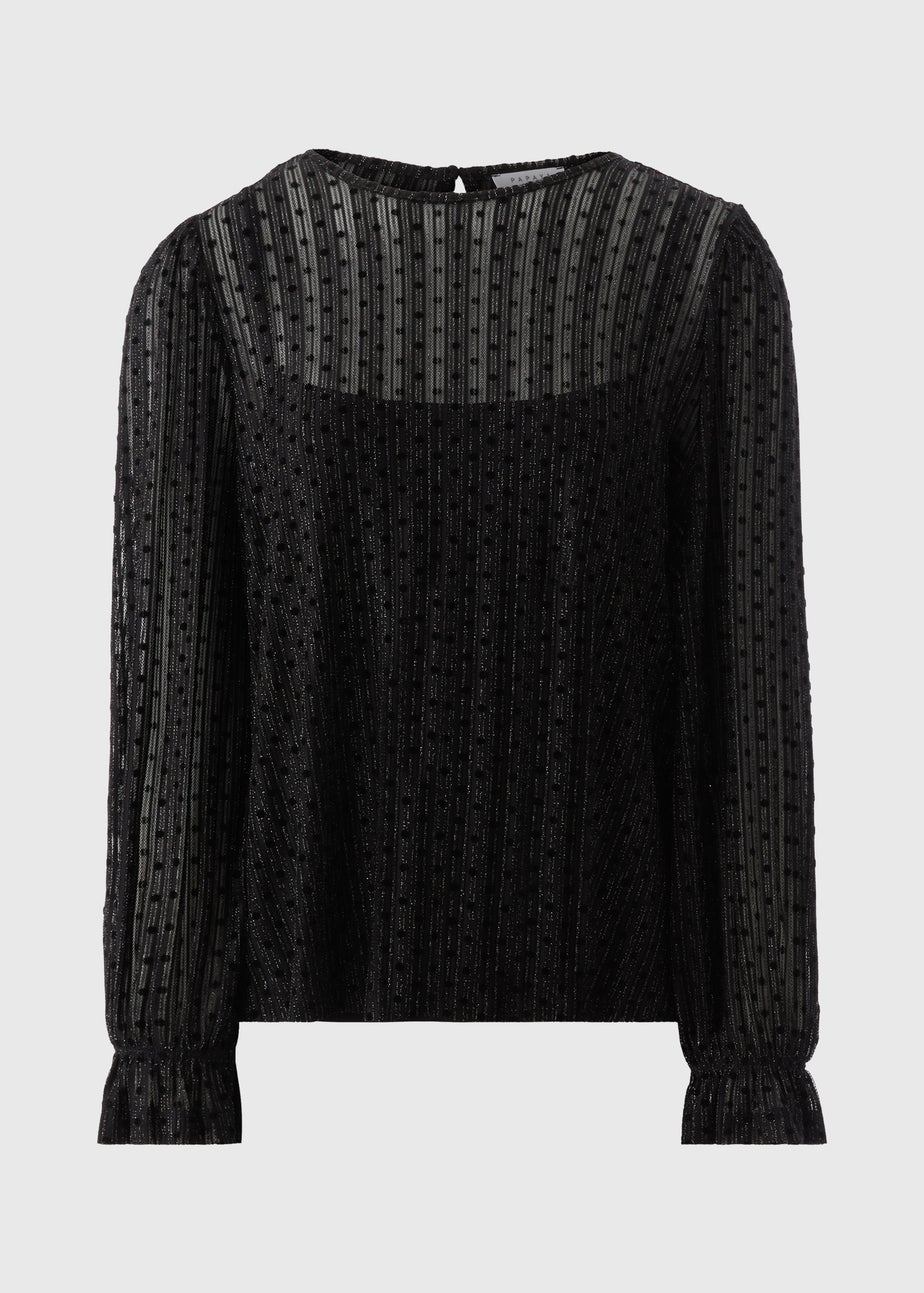 Black Spot Plisse Top