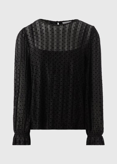 Black Spot Plisse Top