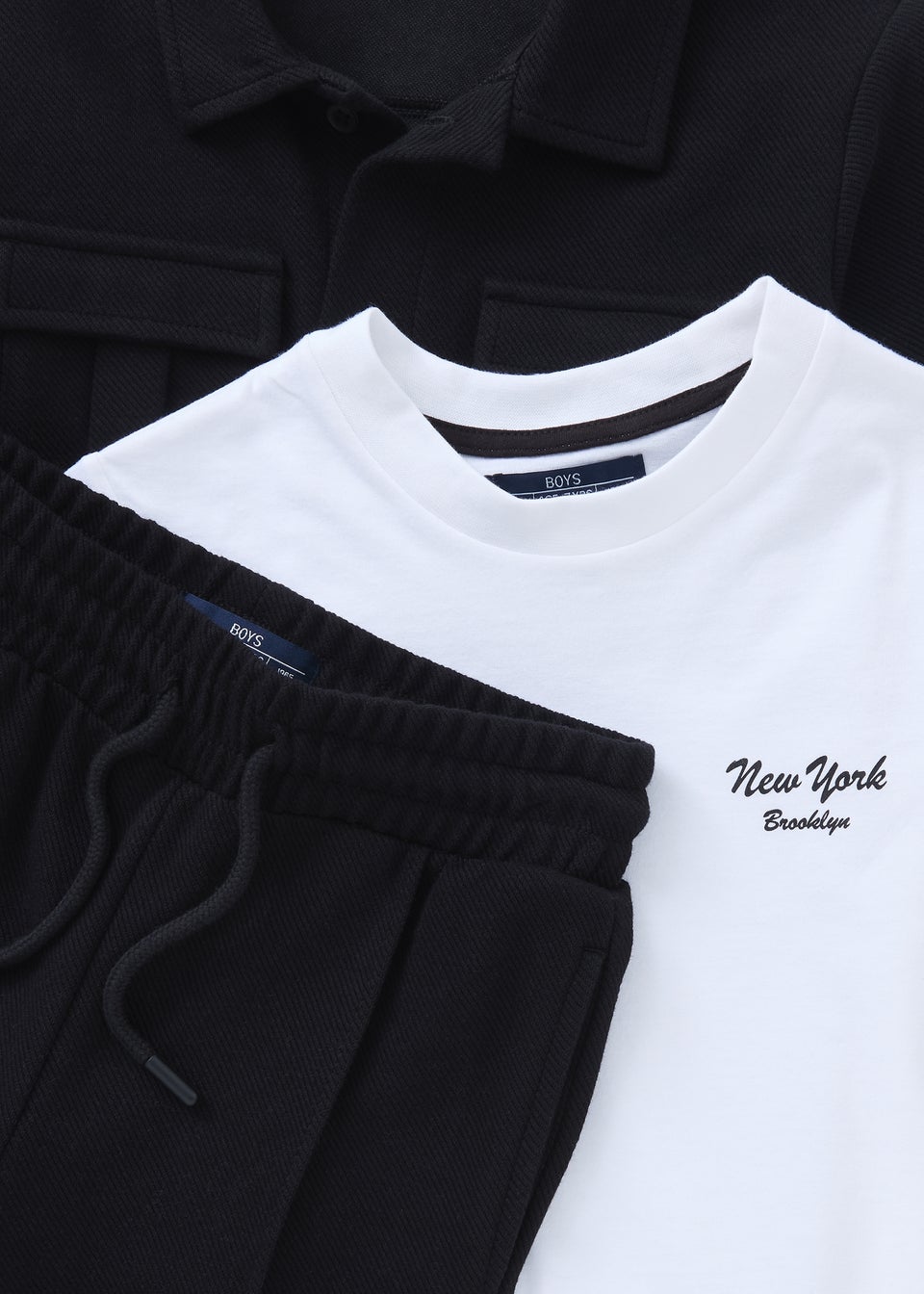 Boys 3 Piece Black Smart Shacket Set (7-15yrs)