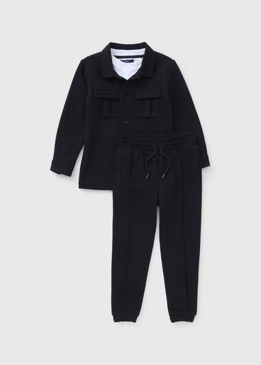 Boys 3 Piece Black Smart Shacket Set (7-15yrs)
